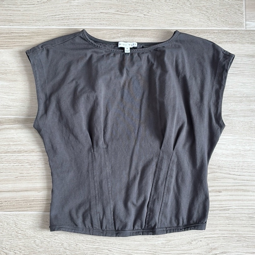 Gray Short Sleeve Women's Top